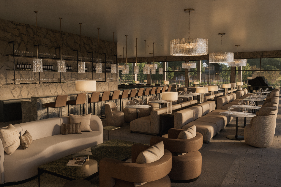 Intimate reception with bar in Brix upscale tasting room Sixty Six Vines