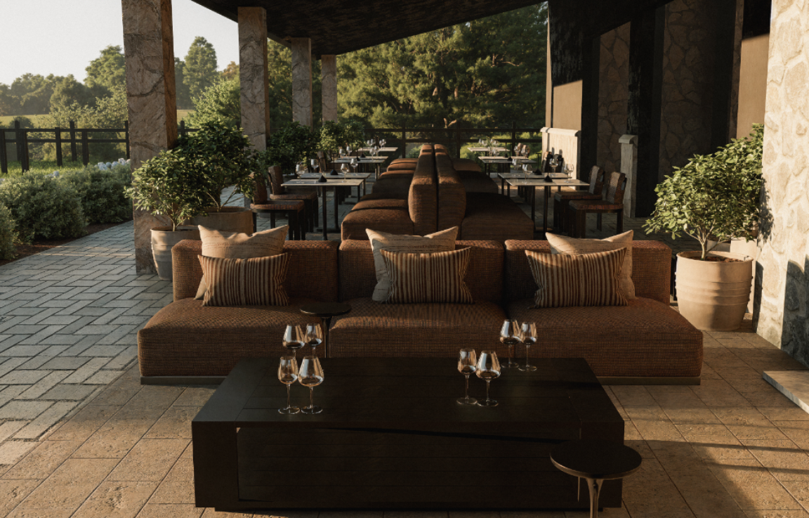 Sixty Six Vines-Canopy-5a The Canopy at Sixty Six Vines with uplighting, chandeliers, and elegant decor